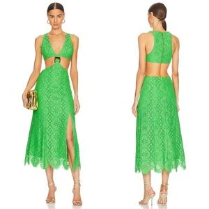 Alice McCall Yvonne Lace Midi Dress Lime Size 2 new without tags